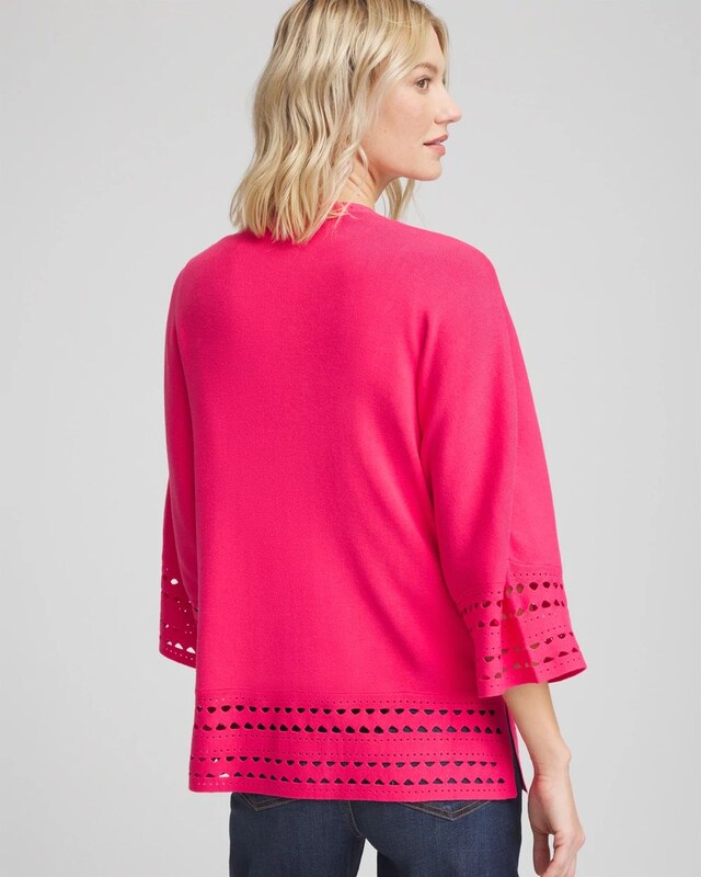 Cutout Open-Front Cardigan - image 3